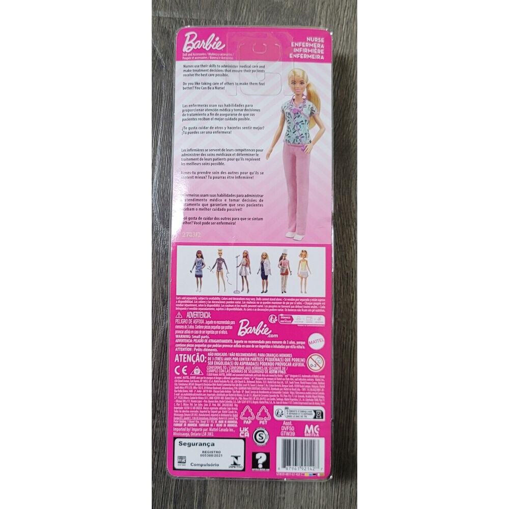 NEW BARBIE MATTEL YOU CAN BE ANYTHING NURSE CAREER DOLL WITH STETHOSCOPE 12" - Picture 6 of 7